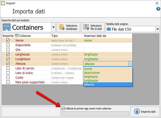 Import data Cargo Studio