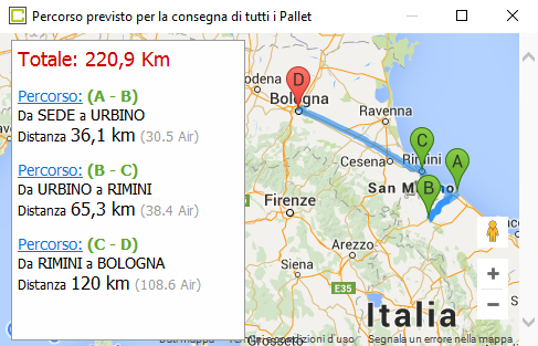 Percorso su Mappa Cargo Studio